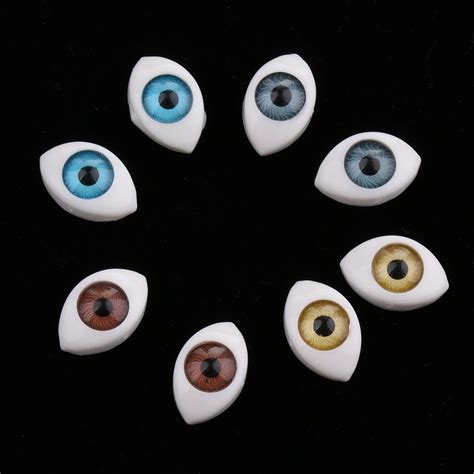 4 color 8pcs doll eyes oval hollow plastic eyes for bjd dolls diy 5 6 8 9 10mm ebay
