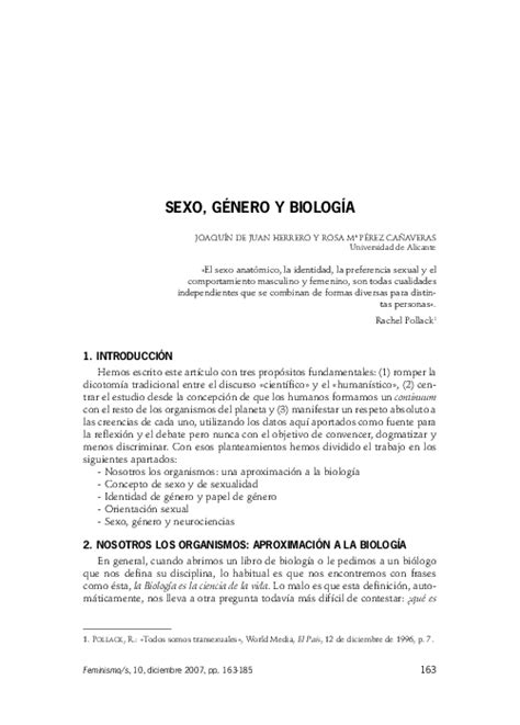 pdf sexo genero y biología sex gender and biology joaquín de juan