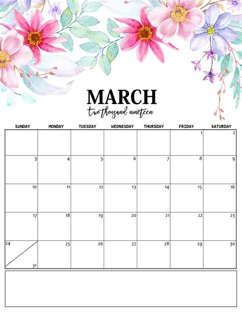 Cute March 2019 Calendar Word Calendar Wallpaper 2019 Calendar