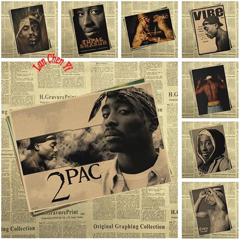 Rap Singer Tupac Amaru Shakur 2pac Kraft Paper Poster Wall Art Home