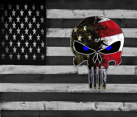 Punisher Skull American Flag Truck Perforated Rear Windows Decal