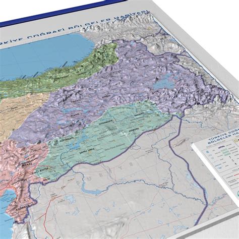 Kabartma Türkiye Coğrafi Bölgeler Haritası 70x100 cm Fiyatı ve Özellikleri