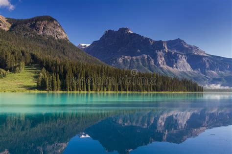 Beautiful Emerald Lake In The Morning Light Stock Image Image Of