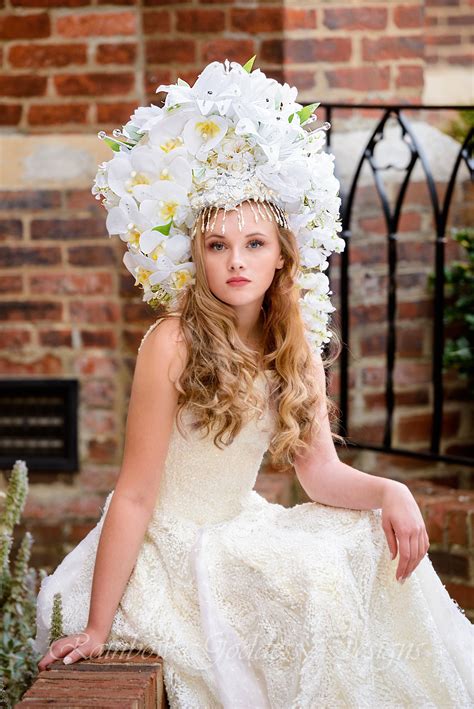 Large White Flower Headdress Wedding Fantasy Headdress Statement Headpiece Flower Headpiece