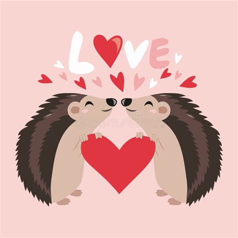 Cartoon Hedgehogs Love Stock Vector Illustration Of Design 239194451