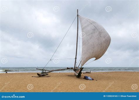Traditional Catamaran At Beach In Negombo Sri Lanka Editorial Image