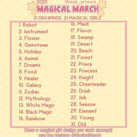 Magical March Drawing Challenge Brushwarriors