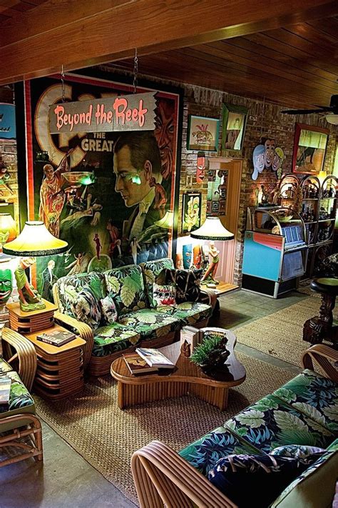 The master bedroom is found upstairs, has a king sized bed, and has a haunted mansion / tiki theme. Tiki room @ hepcatrestorations.com Photo Credit: Shameless ...