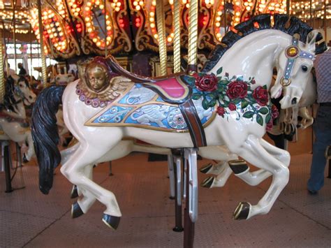 Free Images Vintage Retro Amusement Park Horse Carousel Colorful