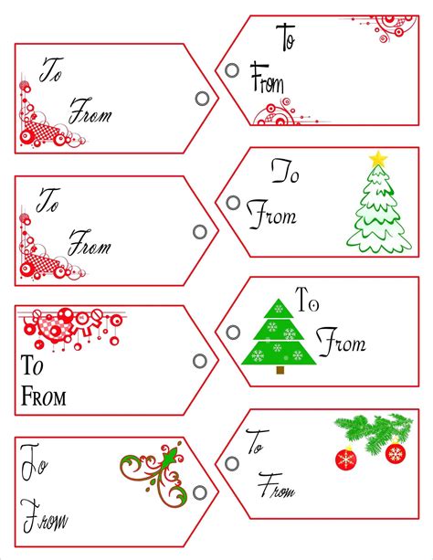 Downloadable Gift Tag Template Word
