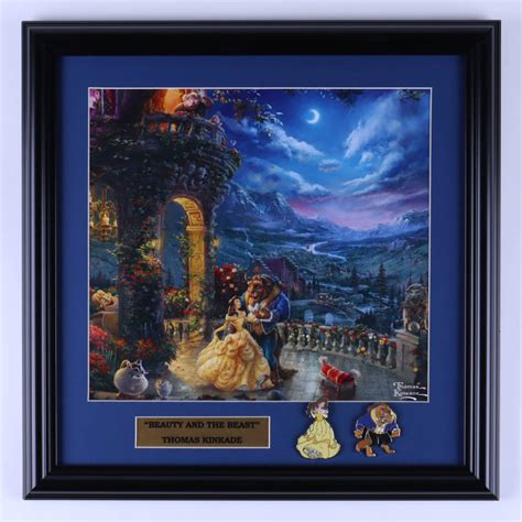 Thomas Kinkade Walt Disneys Beauty And The Beast 16x16 Custom Framed