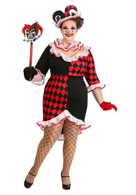 Womens Plus Size Haute Harlequin Costume Plus Size Clown Costumes