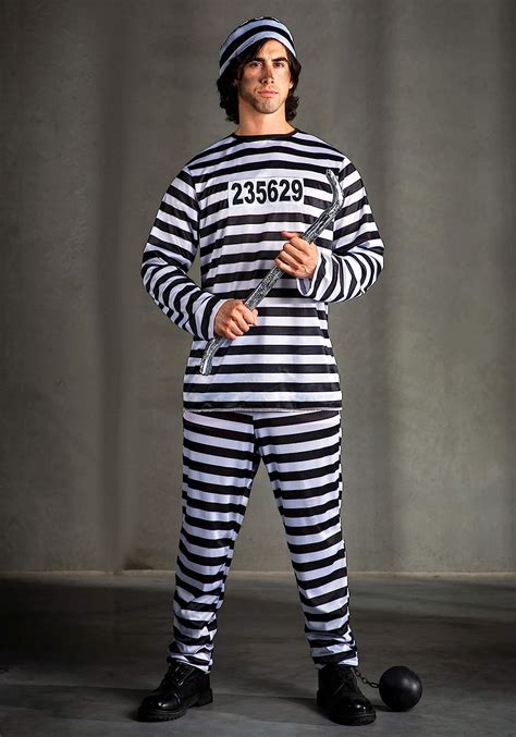 Buy Mens Plus Size Prisoner Costume Striped Prison Jail Suit 8x Online