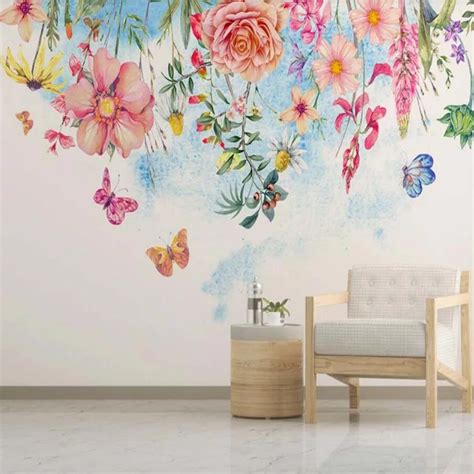 Big Flower Wallpaper Murals Large Multicolour Flowers Wall Mural