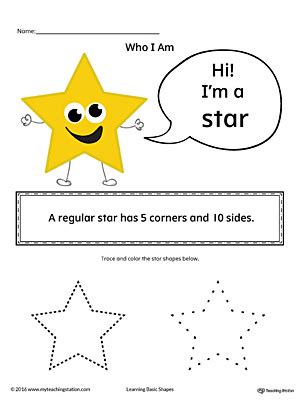Learning Basic Geometric Shape: Star (Color) | MyTeachingStation.com