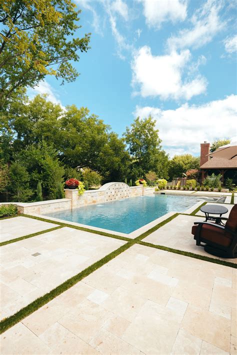 Ivory Travertine Mediterranean Space Swimming Pool Projects Claffey Pools