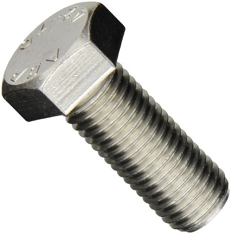 18 8 Stainless Steel Hex Bolt Plain Finish Hex Head