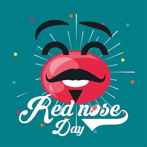 Premium Vector Red Nose Day Design With Cartoon Red Nose