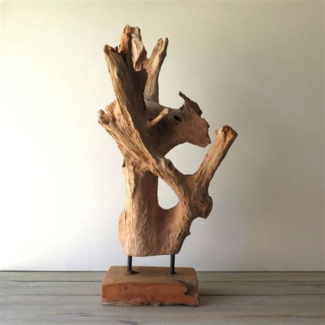 Driftwood Sculpture On Stand Driftwood Sculpture Driftwood And Credenza
