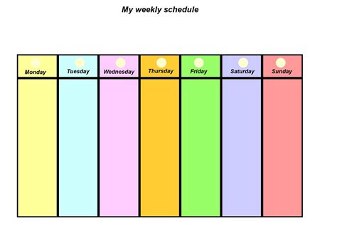Weekly Timetable Printable