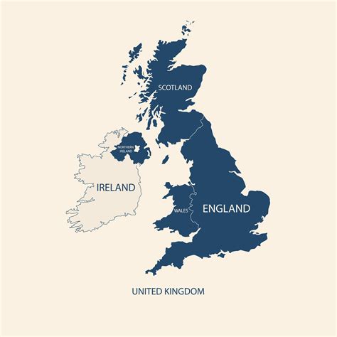 Political Map United Kingdom With Regions Vector Image Images