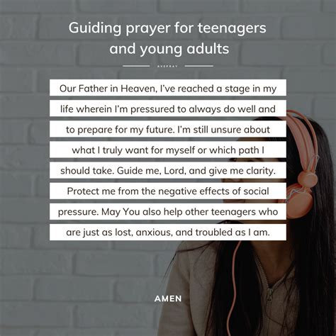 Guiding Prayer For Teenagers And Young Adults Avepray