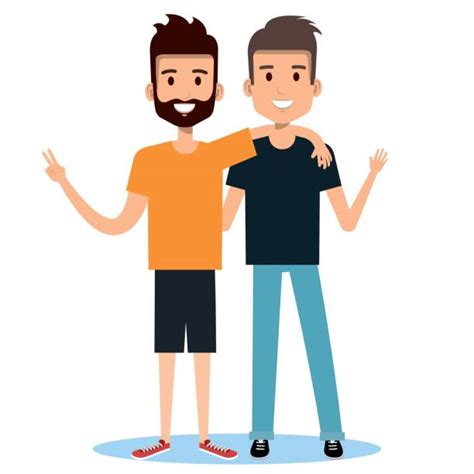 2 Male Friends Hugging Illustrations Royalty Free Vector Graphics