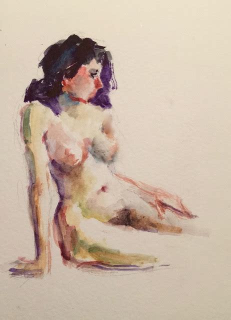 Connie Chadwell S Hackberry Street Studio Watercolor Nude Original