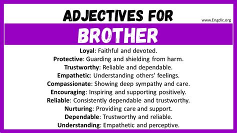 20 Best Words To Describe Brother Adjectives For Brother Engdic
