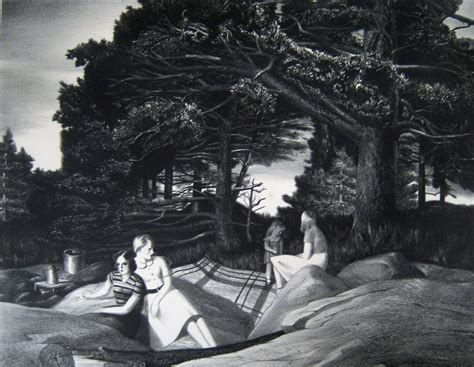 Stow Wengenroth Picnic Port Clyde Maine Lithograph 1938 Andrew