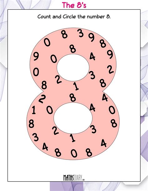 Count And Circle The Numbers Math Worksheets Mathsdiarycom Maths