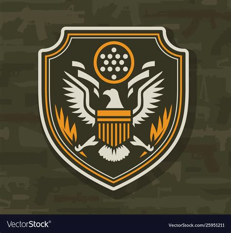 Vintage Military Colorful Insignia Royalty Free Vector Image