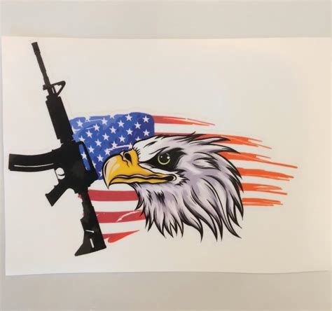 American Eagle Bumper Sticker Gun Decal Usa Car Stickers America