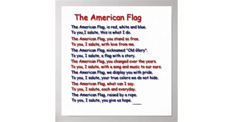 American Flag Poem Poster Zazzle