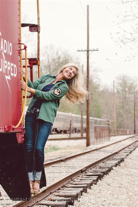 Senior Portrait Photo Picture Idea Girls Railroad Tracks Railroad Cars Girl Senior