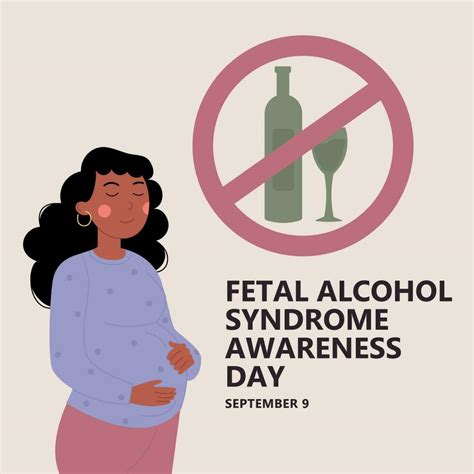 fetal alcohol syndrome awareness day pregnant african american woman 32172874 vector art at
