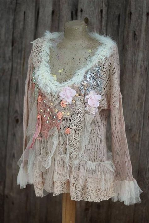 Marshmallow Knit Ornate Boho Lacy Knit Bohemian Romantic Etsy