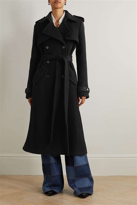 Chlo Belted Double Breasted Wool Blend Trench Coat Net A Porter