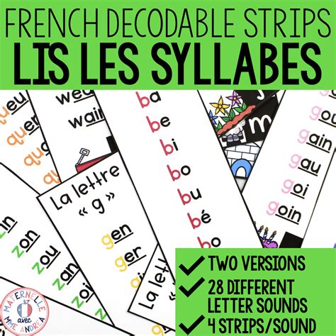 French Phonics Sound Blending Strips Lis Les Syllabes Alphabet Hot