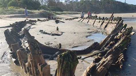 Fossilised 128 Year Old Shipwreck Buried Beneath Sand Exposed By Stormy