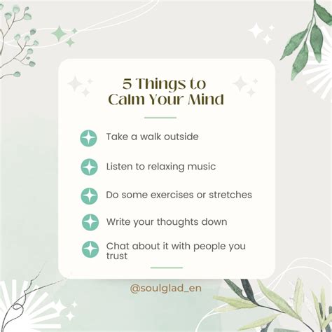 5 Things To Calm Your Mind Soul Glad