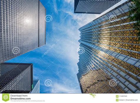 High Office Buildings Stock Photo Image Of High Facade 114067040