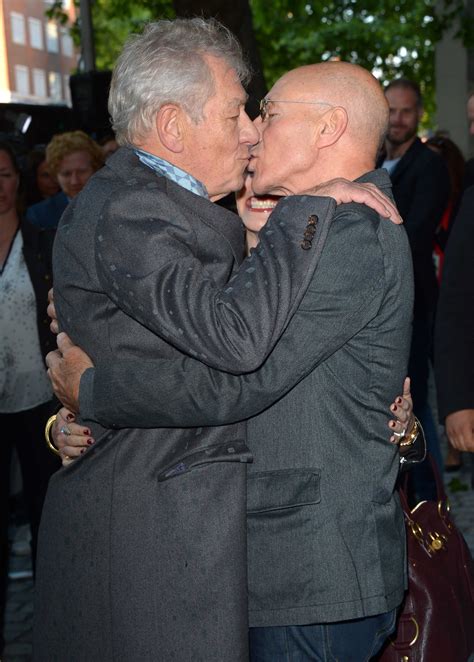 Ian McKellen And Patrick Stewart Share A Kiss At Mr Holmes Premiere