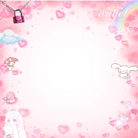 Uwu Kawaii Pink Border Anime Cute Adesivos Por Dree ̈ Photo Overlays