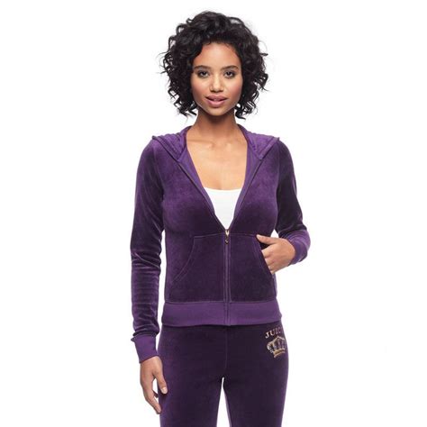 Juicy Couture Sequin Crown Velour Tracksuit 601 2pcs Women Suits Purple ผู้หญิง สูทผู้หญิง
