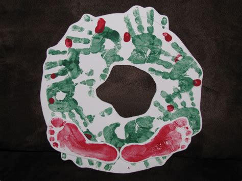 Baby Hand And Footprint Christmas Wreath Craft Activities For Kids