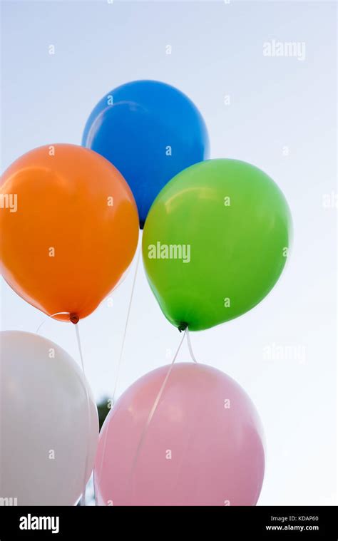 Bunch Of Multi Coloured Balloons Stock Photo Alamy