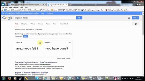 Google Translate - english to french - YouTube