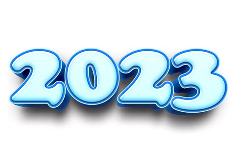 2023 Text Number Year 3d Mockup Ice Blue 19840251 Png