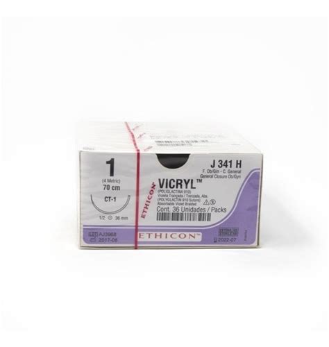 Sutura Ethicon Vicryl Vlt 1 70cm 36mm Ct 1 J341h Mercado Libre